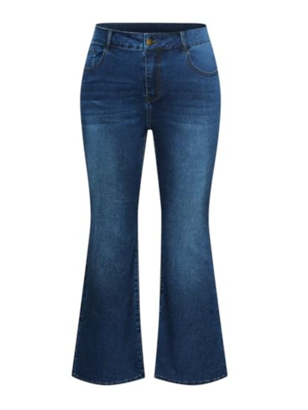 Plus Size High Waisted Bell Bottom Flare Jeans Stretchy Denim Pants